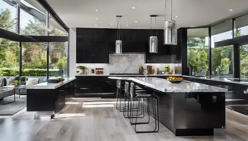 sleek dark kitchen accents