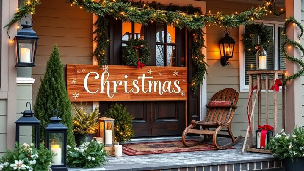 festive wooden porch decorations