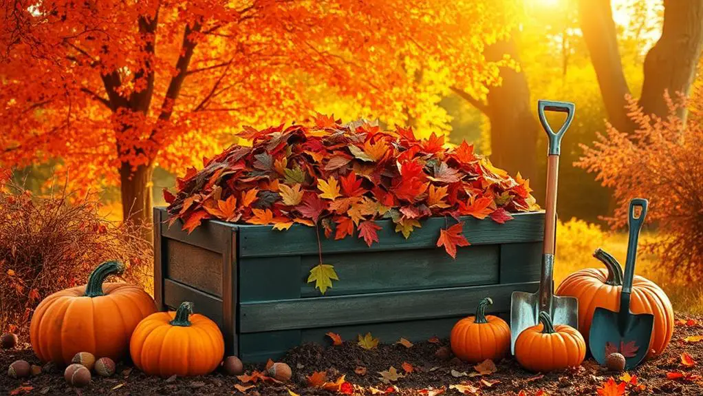 composting with autumn leaves