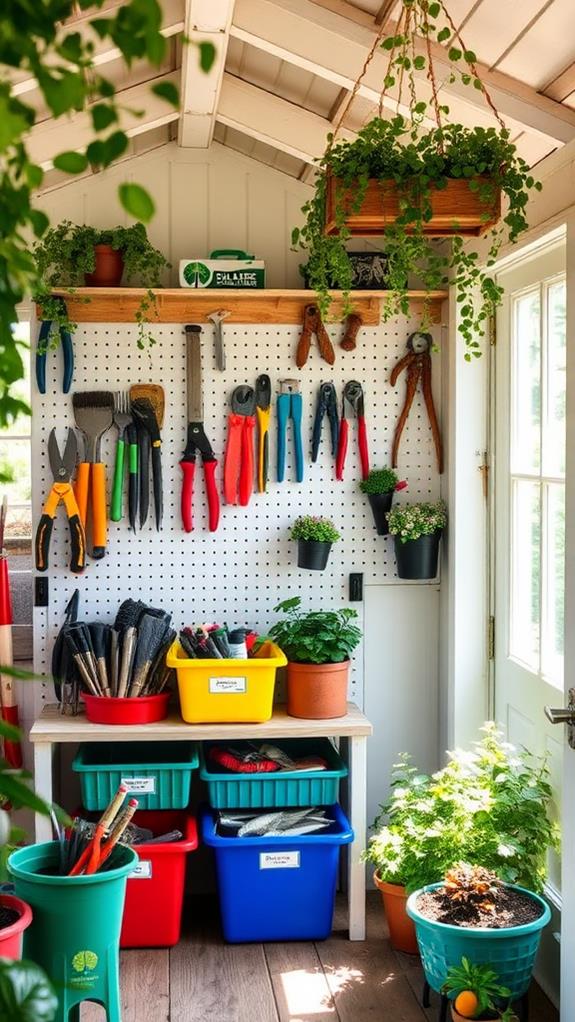efficient garden tool organization