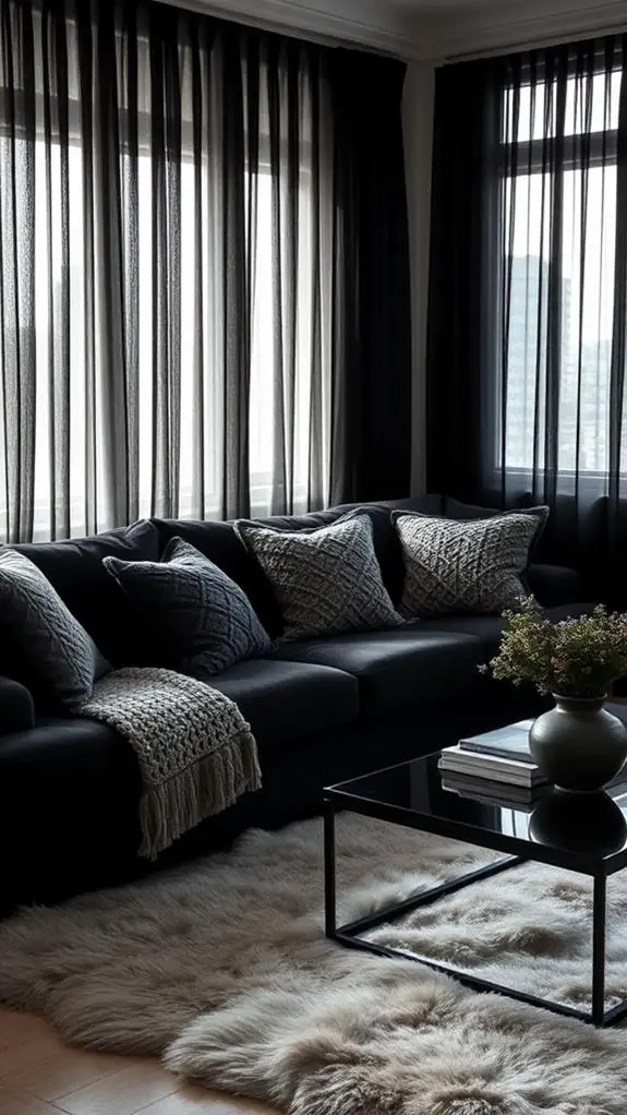 luxurious black fabric textures