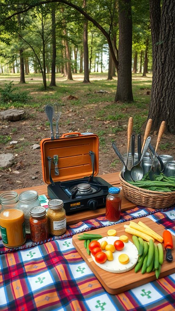 set up cooking area