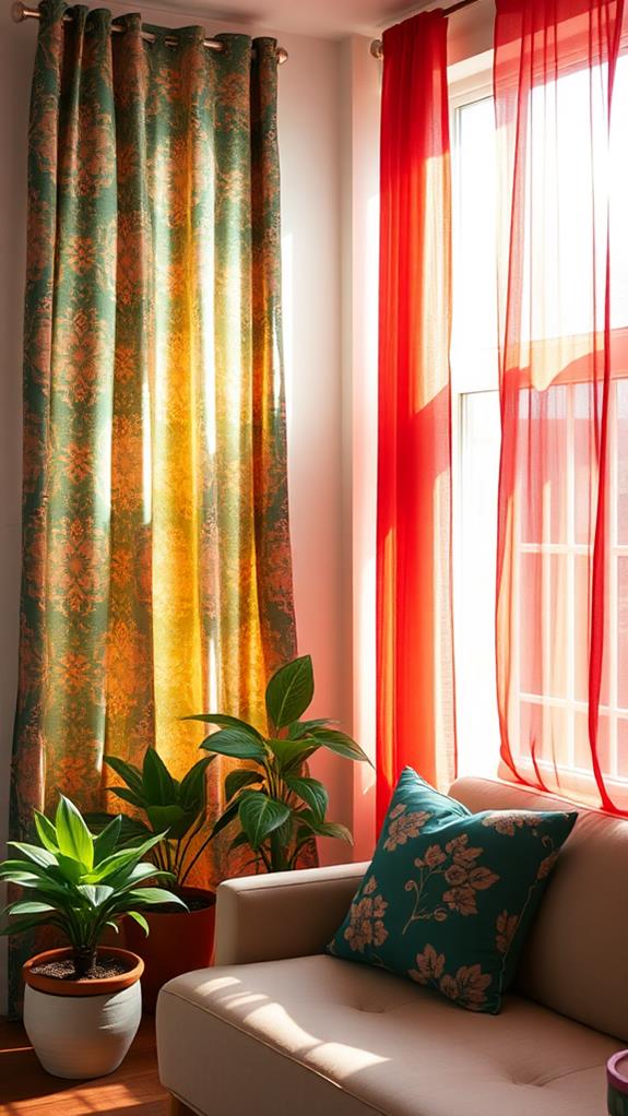 vibrant drapes for decor
